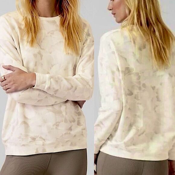 ATHLETA CHAKRA FLORAL BLUFF GRAY BALANCE PRINTED sweatshirt lyocell modal XXS - Picture 1 of 10